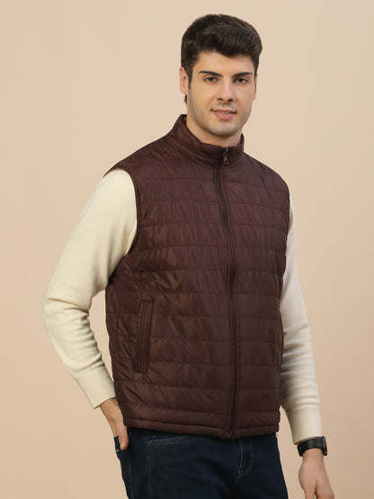 Reversible Jacket for Men | Premium Casual Jacket Smart Fit Mock Neck Poly Blend Fabric Solid Pattern