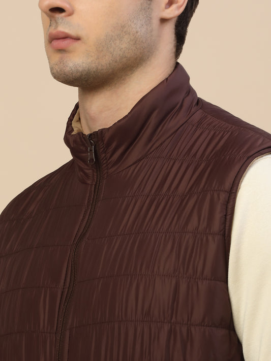 Reversible Jacket for Men | Premium Casual Jacket Smart Fit Mock Neck Poly Blend Fabric Solid Pattern