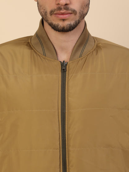 Jacket for Men | Premium Casual Jacket Regular Fit Detachable Mandarin Collar Polyester Fabric Solid Pattern