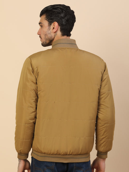 Jacket for Men | Premium Casual Jacket Regular Fit Detachable Mandarin Collar Polyester Fabric Solid Pattern