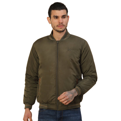 Jacket for Men | Premium Casual Jacket Regular Fit Detachable Mandarin Collar Polyester Fabric Solid Pattern