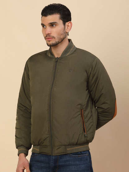 Jacket for Men | Premium Casual Jacket Regular Fit Detachable Mandarin Collar Polyester Fabric Solid Pattern