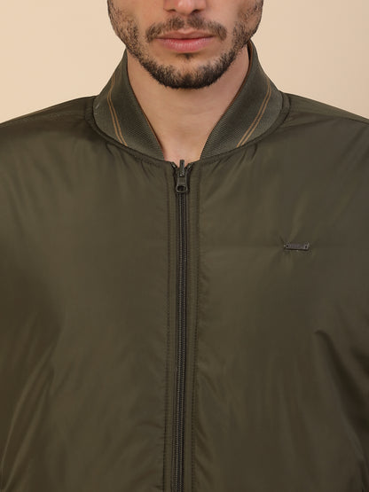 Jacket for Men | Premium Casual Jacket Regular Fit Detachable Mandarin Collar Polyester Fabric Solid Pattern