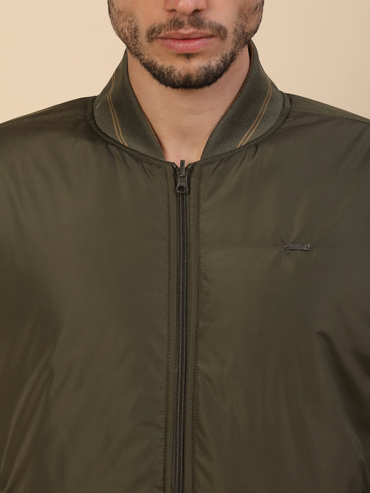 Jacket for Men | Premium Casual Jacket Regular Fit Detachable Mandarin Collar Polyester Fabric Solid Pattern