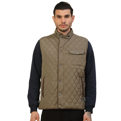 Jacket for Men | Premium Casual Jacket Regular Fit Detachable Mandarin Collar Nylon Fabric Self Design Pattern