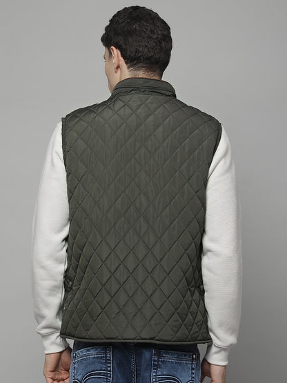 Jacket for Men | Premium Casual Jacket Regular Fit Mock Neck Nylon Fabric Solid Pattern