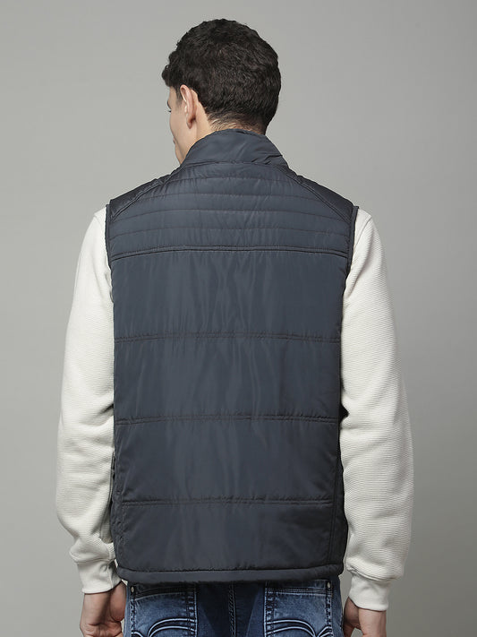 Jacket for Men | Premium Casual Jacket Regular Fit Mock Neck Nylon Fabric Solid Pattern