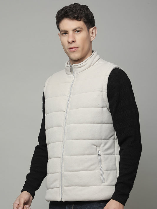 Jacket for Men | Premium Casual Jacket Regular Fit Mock Neck Poly Blend Fabric Solid Pattern