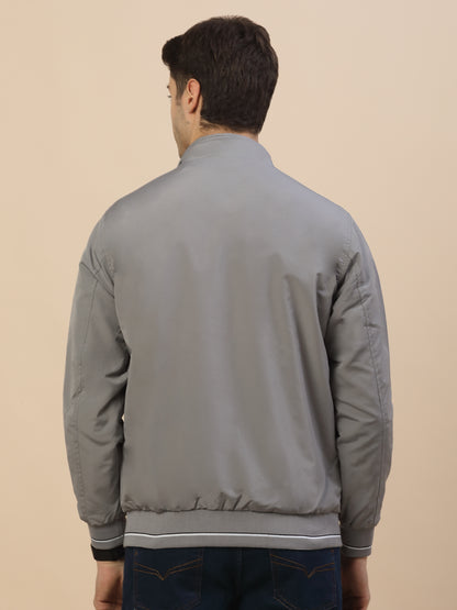 Reversible Jacket for Men | Premium Casual Jacket Smart Fit Mock Neck Poly Blend Fabric Solid Pattern