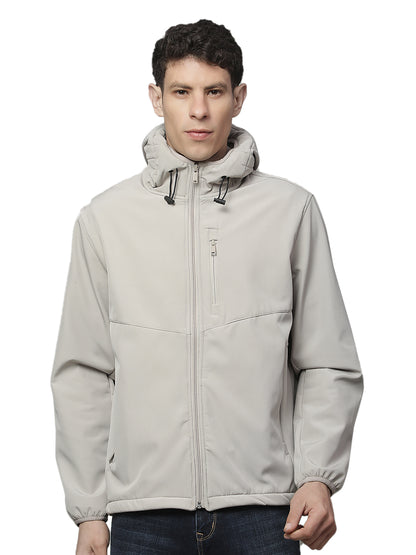 Jacket for Men | Premium Casual Jacket Regular Fit Mock Neck Poly Blend Fabric Solid Pattern