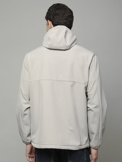 Jacket for Men | Premium Casual Jacket Regular Fit Mock Neck Poly Blend Fabric Solid Pattern