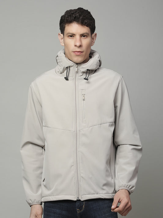 Jacket for Men | Premium Casual Jacket Regular Fit Mock Neck Poly Blend Fabric Solid Pattern