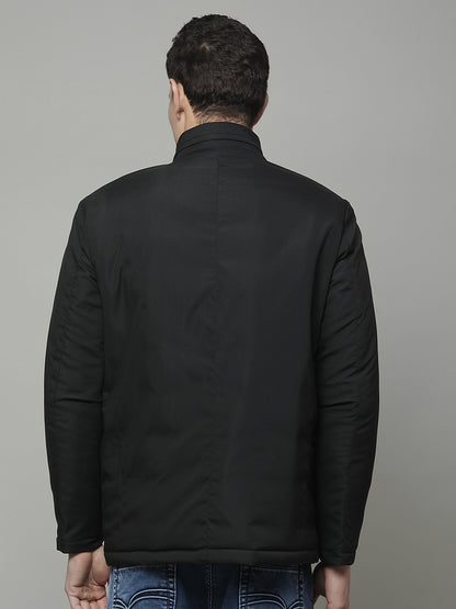 Jacket for Men | Premium Casual Jacket Regular Fit Mock Neck Poly Blend Fabric Solid Pattern