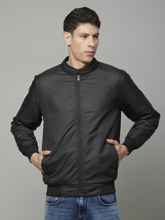 Reversible Jacket for Men | Premium Casual Jacket Regular Fit Mock Neck Poly Blend Fabric Check Pattern