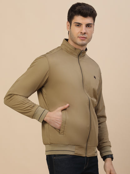 Reversible Jacket for Men | Premium Casual Jacket Smart Fit Mock Neck Cotton Fabric Solid Pattern