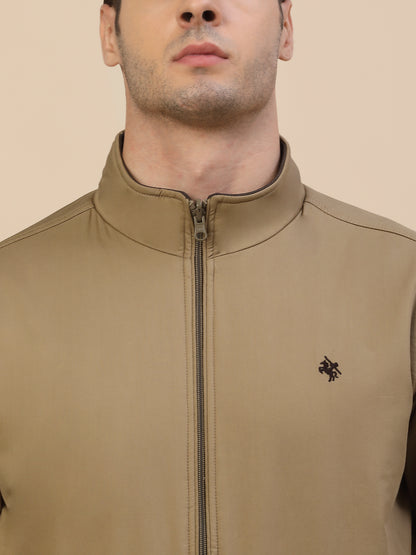 Reversible Jacket for Men | Premium Casual Jacket Smart Fit Mock Neck Cotton Fabric Solid Pattern