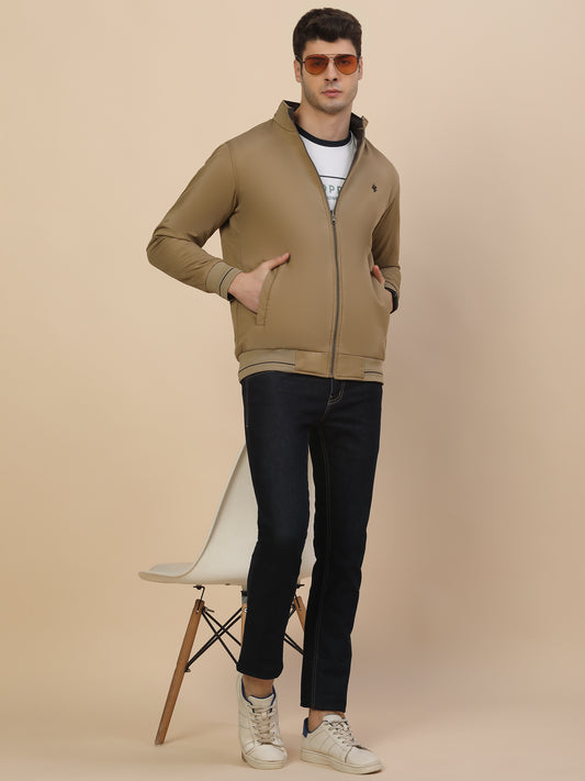 Reversible Jacket for Men | Premium Casual Jacket Smart Fit Mock Neck Cotton Fabric Solid Pattern