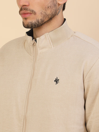Jacket for Men | Premium Casual Jacket Regular Fit Detachable Mandarin Collar Polyester Fabric Solid Pattern
