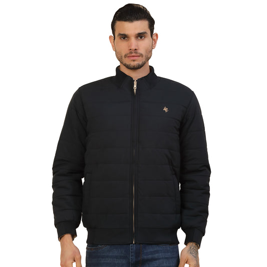Jacket for Men | Premium Casual Jacket Regular Fit Detachable Mandarin Collar Polyester Fabric Solid Pattern