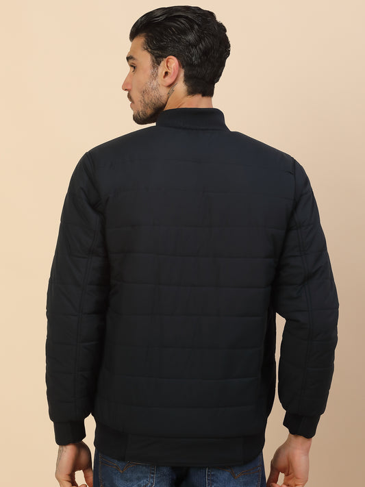 Jacket for Men | Premium Casual Jacket Regular Fit Detachable Mandarin Collar Polyester Fabric Solid Pattern
