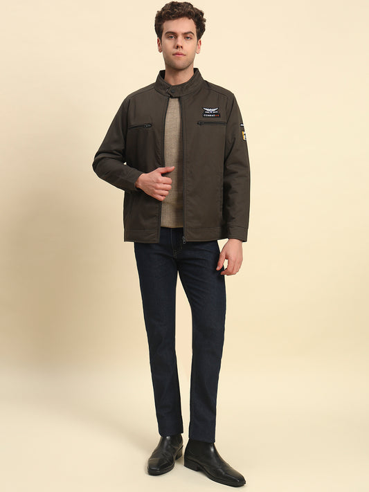 Jacket for Men | Premium Casual Jacket Smart Fit Band Cotton Blend Fabric Solid Pattern