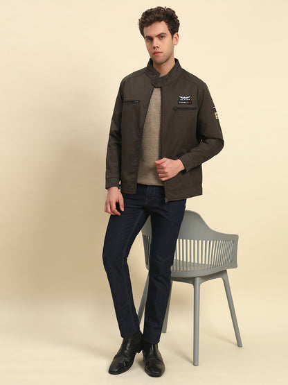 Jacket for Men | Premium Casual Jacket Smart Fit Band Cotton Blend Fabric Solid Pattern