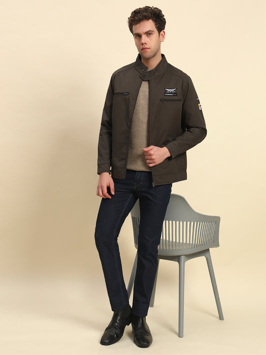 Jacket for Men | Premium Casual Jacket Smart Fit Band Cotton Blend Fabric Solid Pattern