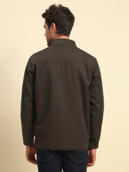 Jacket for Men | Premium Casual Jacket Smart Fit Band Cotton Blend Fabric Solid Pattern