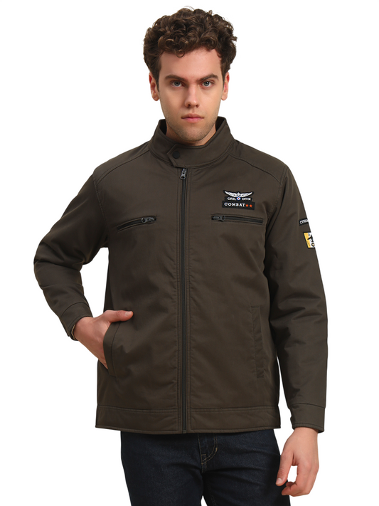 Jacket for Men | Premium Casual Jacket Smart Fit Band Cotton Blend Fabric Solid Pattern