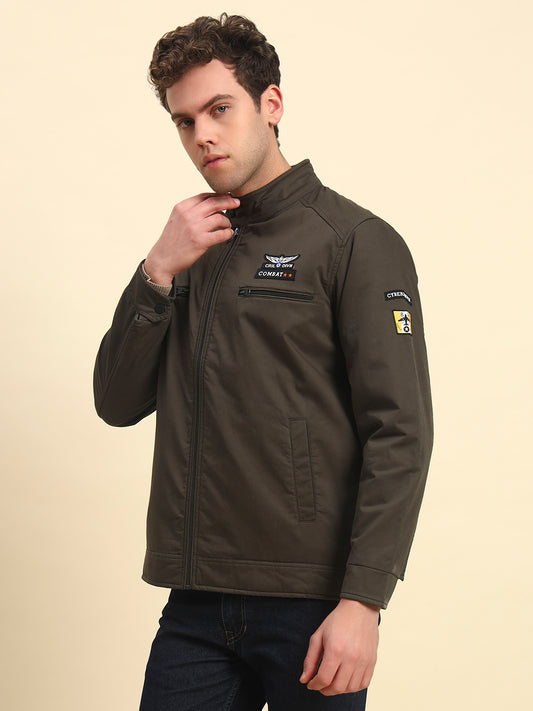 Jacket for Men | Premium Casual Jacket Smart Fit Band Cotton Blend Fabric Solid Pattern