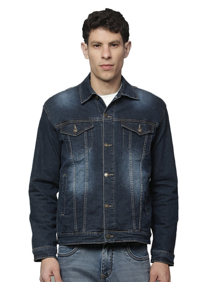 Jacket for Men | Premium Casual Jacket Regular Fit Mock Neck Cotton Stretch Fabric Solid Pattern