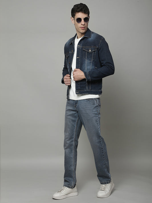 Jacket for Men | Premium Casual Jacket Regular Fit Mock Neck Cotton Stretch Fabric Solid Pattern