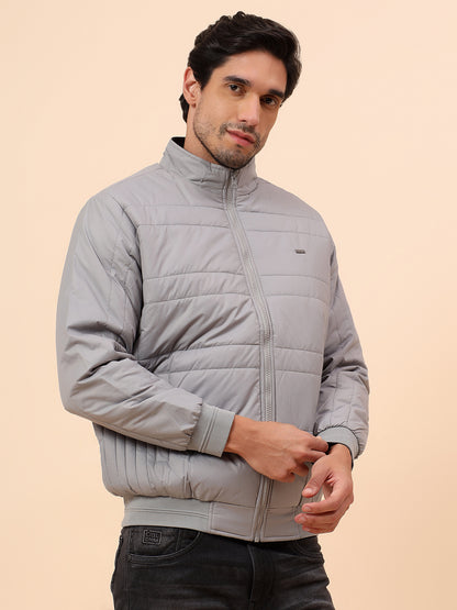 Reversible Jacket for Men | Premium Casual Jacket Smart Fit Mock Neck Poly Blend Fabric Solid Pattern