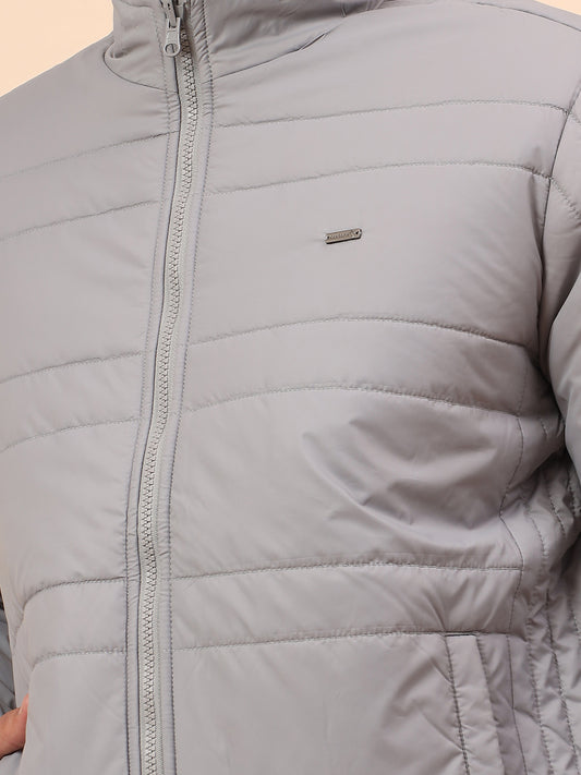 Reversible Jacket for Men | Premium Casual Jacket Smart Fit Mock Neck Poly Blend Fabric Solid Pattern