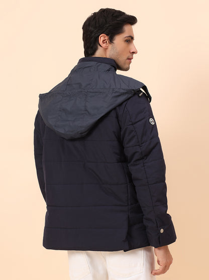 Jacket for Men | Premium Casual Jacket Smart Fit Mock Neck Poly Blend Fabric Solid Pattern