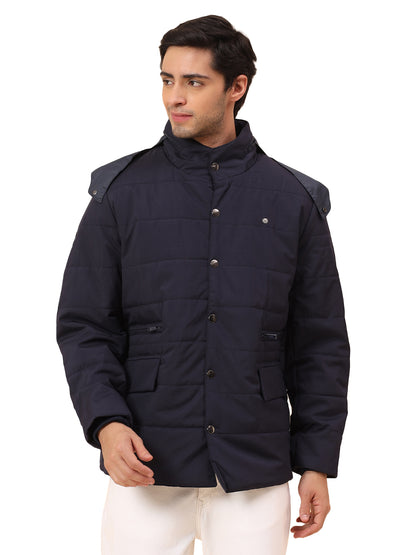 Jacket for Men | Premium Casual Jacket Smart Fit Mock Neck Poly Blend Fabric Solid Pattern