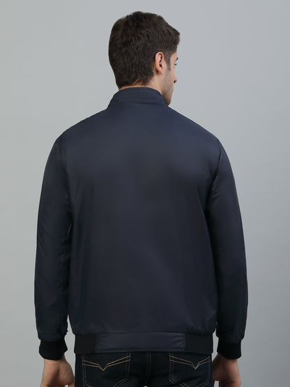 Reversible Jacket for Men | Premium Casual Jacket Smart Fit Mock Neck Poly Blend Fabric Colour Block Pattern