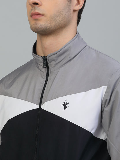 Reversible Jacket for Men | Premium Casual Jacket Smart Fit Mock Neck Poly Blend Fabric Colour Block Pattern