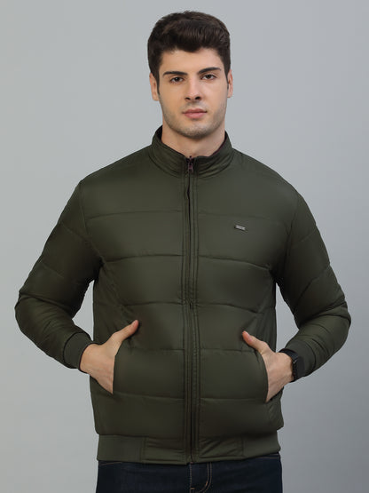 Reversible Jacket for Men | Premium Casual Jacket Smart Fit Mock Neck Poly Blend Fabric Solid Pattern