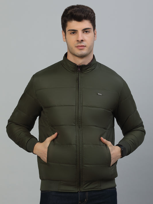Reversible Jacket for Men | Premium Casual Jacket Smart Fit Mock Neck Poly Blend Fabric Solid Pattern