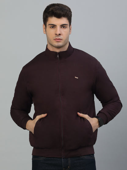 Reversible Jacket for Men | Premium Casual Jacket Smart Fit Mock Neck Poly Blend Fabric Solid Pattern