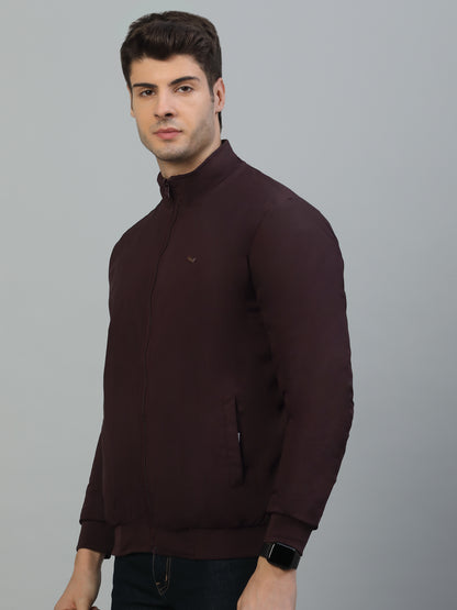 Reversible Jacket for Men | Premium Casual Jacket Smart Fit Mock Neck Poly Blend Fabric Solid Pattern