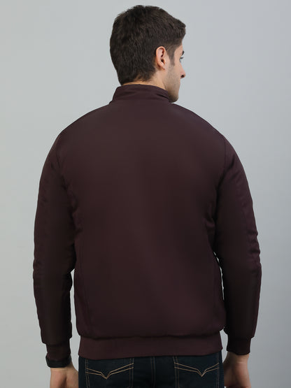 Reversible Jacket for Men | Premium Casual Jacket Smart Fit Mock Neck Poly Blend Fabric Solid Pattern