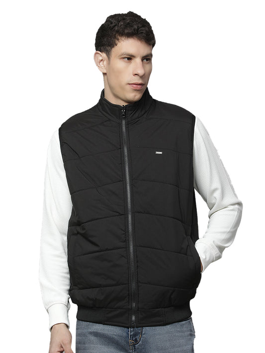 Reversible Jacket for Men | Premium Casual Jacket Regular Fit Mock Neck Polyester Fabric Solid Pattern