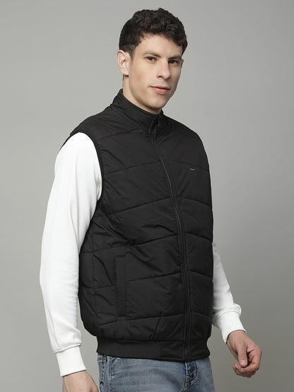 Reversible Jacket for Men | Premium Casual Jacket Regular Fit Mock Neck Polyester Fabric Solid Pattern