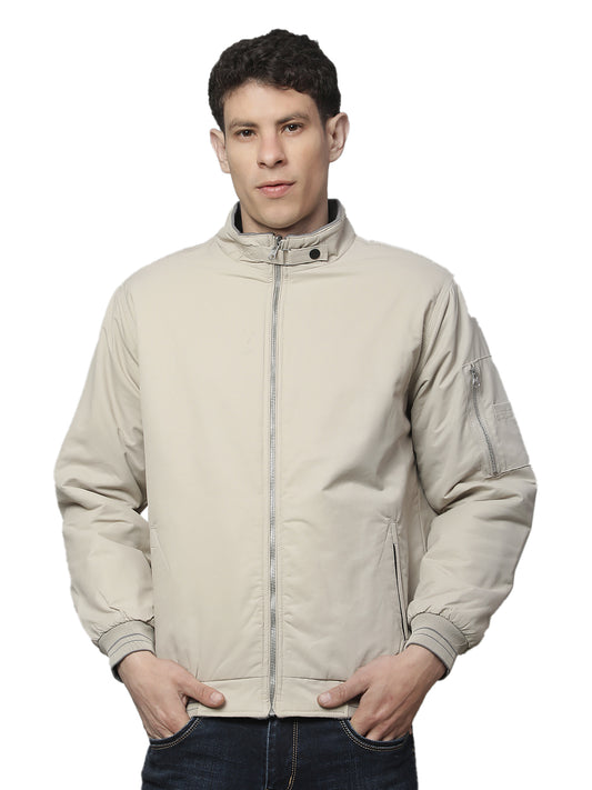 Reversible Jacket for Men | Premium Casual Jacket Regular Fit Mandarin Neck Cotton Fabric Solid Pattern