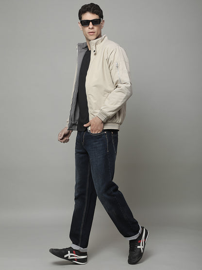 Reversible Jacket for Men | Premium Casual Jacket Regular Fit Mandarin Neck Cotton Fabric Solid Pattern