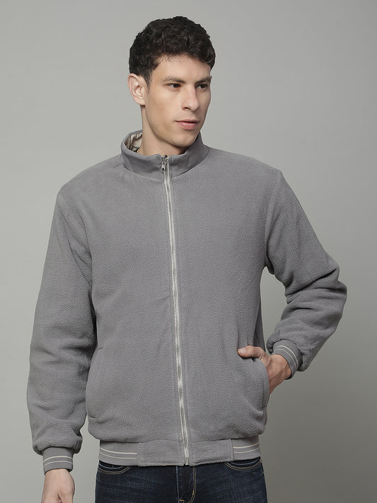 Reversible Jacket for Men | Premium Casual Jacket Regular Fit Mandarin Neck Cotton Fabric Solid Pattern