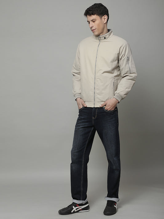 Reversible Jacket for Men | Premium Casual Jacket Regular Fit Mandarin Neck Cotton Fabric Solid Pattern