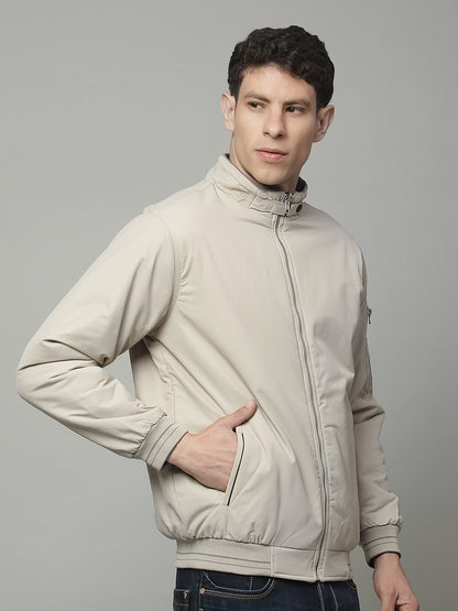 Reversible Jacket for Men | Premium Casual Jacket Regular Fit Mandarin Neck Cotton Fabric Solid Pattern